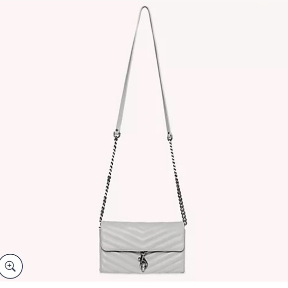 Rebecca Minkoff Edie Leather Wallet on a Chain Grey - Picture 6 of 6